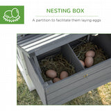 PawHut 59" Small Wooden Chicken Coop Hen House Poultry Cage for Outdoor Backyard with 2 Doors, Nesting Box and Removable Tray, White PawHut