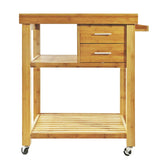 Home Aesthetics Rolling Kitchen Island Cart with Drawers Shelves, Towel Rack, Locking Casters, Butcher Block Food Prepping Cart Trolley on Wheels, Home Aesthetics