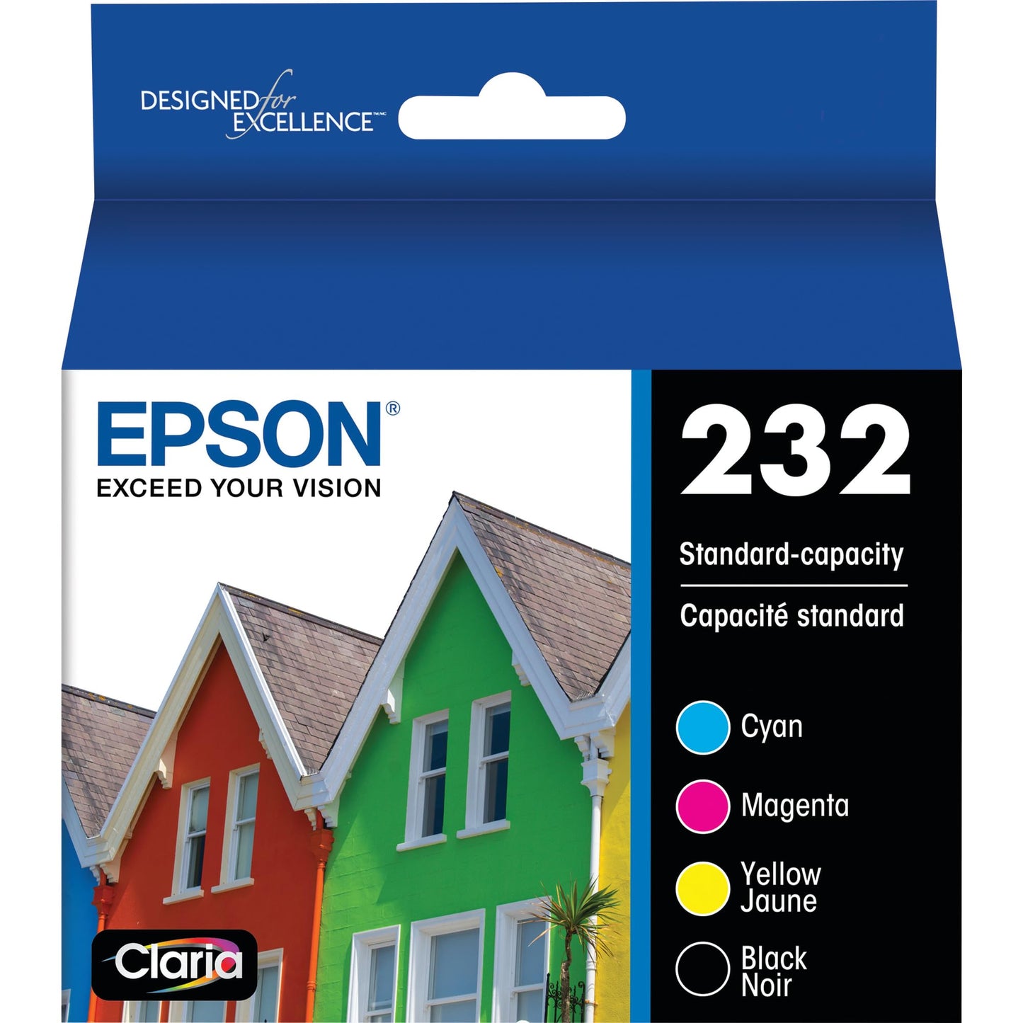 EPSON 232 Claria Ink Standard Capacity Black & Color Cartridge Combo Pack (T232120-BCS) Works with WorkForce WF-2930, WF-2950, Expression XP-4200, XP-4205