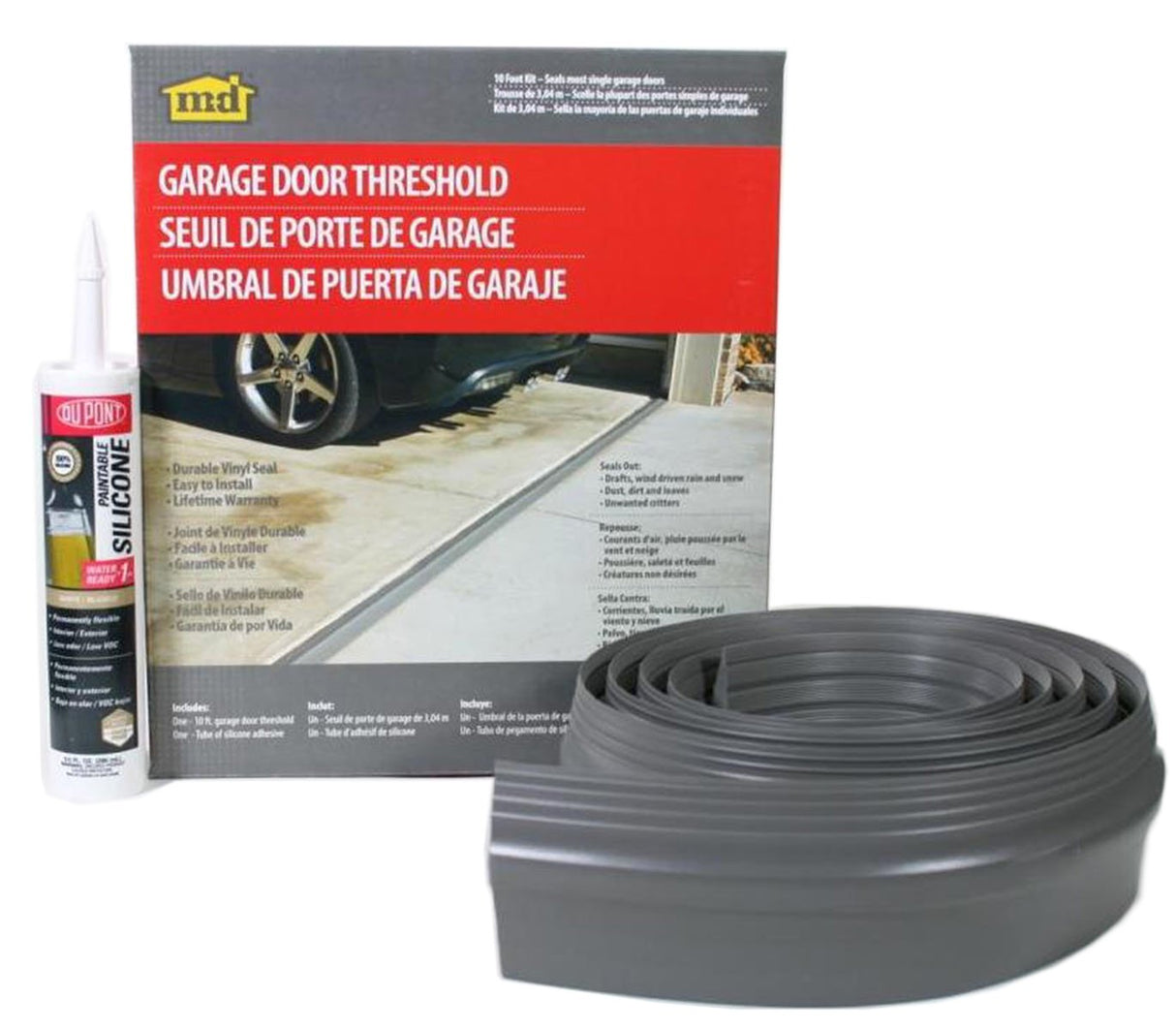 M-D Building Products 50100 10 ft. Gray Vinyl Garage Door Threshold Kit M-D Building Products
