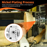 Aspaton 3.75-Inch 4 Jaw Wood Turning Lathe Nickel Plated Chuck and Cutting Jaws Kit with T-Wrench and 6 Corner Star Fasteners 1 Inch x 8TPI Aspaton