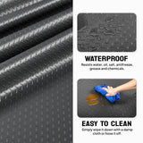 TUFFIOM 7.5 x 17 FT Garage Floor Mat, Thickened Diamond Plate PVC Garage Mats Flooring Roll for Under Car, Garage Car Parking Mats for Compact SUVS, Sports Car TUFFIOM