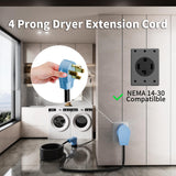 Elecan Dryer EV Extension Cord 40 FT, 4 Prong 30 Amp NEMA 14-30P to 14-30R Extension Cord Cable for Dryer Power Extension and Level 2 EV Charging Tesla,Heavy-Duty,Waterproof,10AWG 125/250V-ETL-Blue Elecan