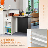 Tangkula Reception Desk, Front Counter Desk with Lockable Drawer & Adjustable Shelf, Oval Desktop, Retail Counter for Checkout, Computer Workstation for Salon Lobby Office, Home Office Desk Tangkula