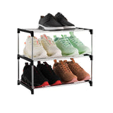 Xerhnan 3-Tier Stackable Small Shoe Rack, Lightweight Shoe Shelf Storage Organizer for Entryway, Hallway and Closet(Black) Xerhnan