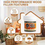 Wood Putty, Wood Filler Putty - White Wood Filler for Trim, Wood Filler Paintable, Stainable, Quickly Repair Wood Cracks and Holes on Wooden Floor A-HEYIDA