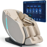 UIIU 4D Smart Massage Chair Full Body Zero Gravity Massage Chair Recliner,15+ Scene-Customized Massage Mode,Dual SL Massage Back Calf Heat Upgraded Animated Touchscreen App Control Large Size Beige UIIU