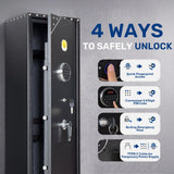 BlackSmith 6 Biometric Gun Safe for Rifles and Pistols 0.1s Quick Access Large Gun Cabinet for Rifles Shotguns Fingerprint Rifle Gun Safe Keypad with Drawer Rifle Racks Ammo Storage BlackSmith