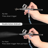 SAGUD Professional Mini Airbrush Kit with Portable Compressor - Perfect for Painting, Hobby, Craft, Model - Dual-Action Gravity Feed Air Brush Gun with Airbrush Cleaning Kit SAGUD