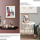 11x14 Picture Frame Solid Wood Display 8x10 Picture Frame or 9x12 with Mat or 11x14 Frame without Mat - Photo Frame 11x14 inch with 2 Mats for Wall Mounting or Table Top Tiblue