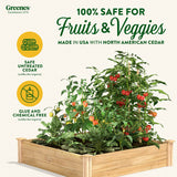 Greenes Fence Original Cedar Raised Garden Bed, 4' x 4' x 10.5" - Made in USA with North American Cedar Greenes Fence