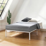 Best Price Mattress 14 Inch Metal Platform Bed Frame, Heavy Duty Steel Slats, White, Twin Best Price Mattress