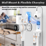 Tikom V500 Cordless Vacuum Cleaner for Home, 40000Pa/450W Stick Vacuum with LED Touch Screen, Charging Wall Dock, Anti-Tangle, Lightweight Handheld Vacuum for Pet Hair, Hard Floor, Carpet Tikom