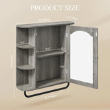 YITAHOME Bathroom Cabinet, Medicine Cabinet Organizer, Wall-Mounted Storage Cabinet with Large Mirror, Wall Cabinet with Adjustable Shelf, Medicine Cabinet for Bathroom and Laundry Room, Grey YITAHOME
