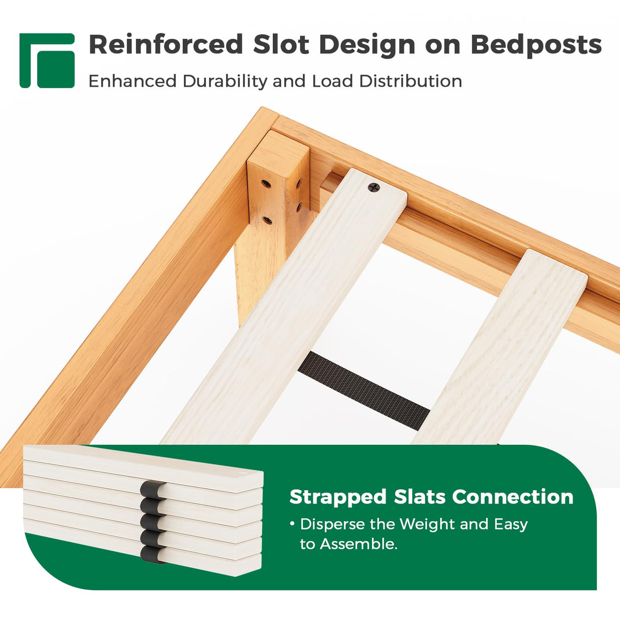 DELAVIN Twin Bed Frame with Headboard, Malaysian Oak Wood Platform Bed Frame, Farmhouse Bed Frame with 12 Wooden Slats Support, No Box Spring Needed, Easy Assembly, Twin, Rustic Pine DELAVIN