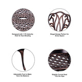 3 Piece Bistro Set,Outdoor Patio Set,Anti-Rust Cast Aluminum Bistro Table Set for Park Yard Front Porch Furniture(New Brown)… C/G patio casa