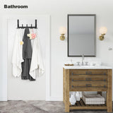 Over The Door Hooks for Hanging, Over The Door Hanger, Over The Door Towel Rack for Bathroom with 5 Triple Coat Hooks, Door Hanger Hooks Towel Hanger (Black, 1 Pack) Optish