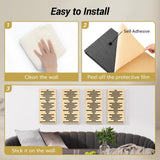 TONOR 4-Pack Acoustic Wood Wall Panels, 23.6” * 11.8” * 1.9” 3D Self-adhesive Wall Panel, Three-layer Soundproof Tiles for Echo Absorbtion, Acoustical Barrier of Polyester Fiber, wood, Burly Wood TONOR