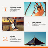 Vuly Adventure Quest Monkey Bars Extra Large Playset & Jungle Gym with Powder Coated Galvanized Steel, Shade Cover, Cargo Net, Ninja Grips, Flying Fox, Gym Rope, Climbing Ladder & Monkey Swing Vuly