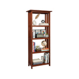 Mission 60-Inch Tall Wood Bookcase – 4-Tier Bookshelf with 2 Adjustable Shelves – Craftsman Style Vertical Storage for Living Room or Home Office by Alaterre Furniture (Cherry Finish) Alaterre Furniture