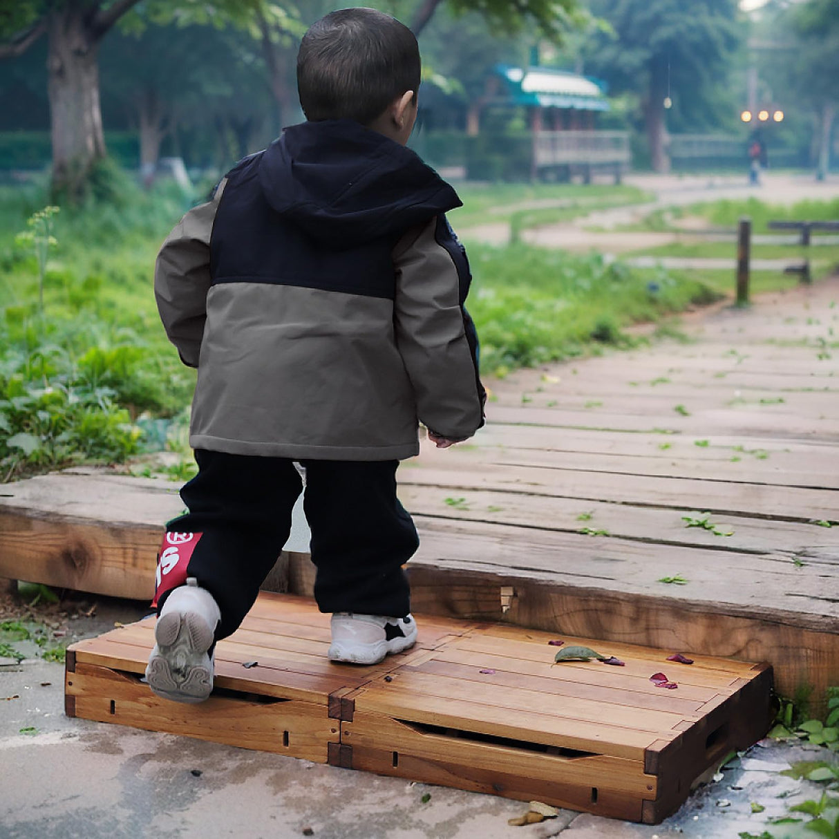 unununu Wooden Platform Step Stool for Adults&Senior.Stair Assist Indoor&Outdoor,Heavy Duty Sturdy Solid Wood Bedside Foot Stepper,Mobility Stepping.for Handicap,Elderly,High Beds(31.5" W) unununu