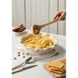 MIKIGEY Ceramic Deep Pie Pan for Baking, 11 inch Porcelain Pie Dish for Apple Pie, Oven & Dishwasher Safe, Farmhouse Decor, 48 Ounce Deep Plate for Kitchen, Non-Stick Pie Pans,Off-White MIKIGEY