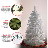 National Tree Company Artificial Pre-Lit Slim Christmas Tree, White, Kingswood Fir, White Lights, Includes Stand, 4.5 Feet National Tree Company