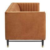 Modway Devote Channel Tufted Performance Velvet, Sofa, Cognac Modway