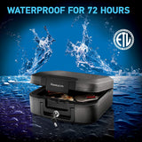 SentrySafe Charcoal Gray Fireproof and Waterproof Safe Box with Key Lock, Portable Chest for Money, Passport, 0.28 Cubic Feet, 6.6 x 15.4 x 14.3 Inches, CHW20221 SentrySafe