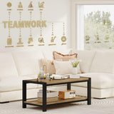 BON AUGURE Industrial Coffee Table, Wood Metal Coffee Tables for Living Room, Farmhouse Rectangle Center Tables, Modern Living Room Table (Vintage Oak, 43 Inch) BON AUGURE