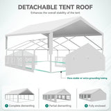 YITAHOME 20x30 ft Outdoor Heavy Duty Party Tent Wedding Event Shelters Upgraded Galvanized Canopy with Large White Roof, Removable PVC Sidewalls & 3 Storage Bags YITAHOME