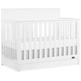 Evolur JPMA & Greenguard Gold Certified Dream On Me Reign 5 in 1 Convertible Crib with Under Drawer in White, Made of Sustainable Pinewood, Non-Toxic Water-Based Paint Finish Evolur