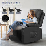 FURNIMAT Recliner Sofa Set with 3+1+1 Pieces in Living Room, 3 Seater Reclining Sofa, 2 Recliner Chair with 360 Degree Swivel Single Sofa Seat FURNIMAT