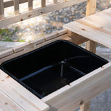 Outsunny Outdoor Potting Bench Table, Wooden Workstation with Sliding Tabletop, Storage Shelf and Dry Sink, for Greenhouse, Garden, Patio, Natural Outsunny