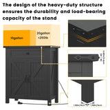 Saudism 20 Gallon Aquarium Stand With Charging Station, Farmhouse Fish Tank Stand, Reptile Tank Stand Terrarium Stand with Drawer and Cabinet Storage, Sturdy Heavy Duty 27.6"×15.7" Tabletop - Black Saudism