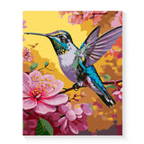 Ninonly Paint by Numbers Kit Framed Canvas, Hummingbird Paint by Number Arts and Crafts Kits for Adults Beginner, Brushes, Acrylic Painting, 9 * 12 Inch Ninonly