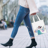 OKBA 10 PCS Sublimation Tote Bag,Sublimation Canvas Bags Bulk, Scrawl Shopping Bag， Blank Canvas Tote Bags for DIY Craft and Decorative Craft 10.2 * 12.6 inches(26 * 32cm). (White) OKBA