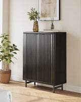 LITTLE TREE 6-Tier Shoe Cabinet with Doors for Up to 24 Pairs, Large Wooden Shoe Storage Cabinet with Adjustable Shelves, Black Freestanding Shoe Organizer Cabinet for Entryway, Hallway LITTLE TREE