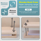 Uzecpk Book Binding Kits, Book Press Bookbinding, Book Binding Materials, Book Repair Kit with Book Cloth Bone Folder Awl Bookbinding Needles Wax Thread for Binding and Repair, 11.8 X 7.6 Inches UzecPk