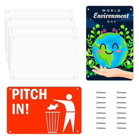 OIOIPPIO 4 Pack 11.8"x 17.7" Sublimation Metal Sign Blanks, 0.65mm White Blank Metal Signs Aluminum Metal Signs for Parking Garden Advertising Sign OIOIPPIO