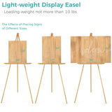 VISWIN 63" Wooden Tripod Display Easel Stand for Wedding Sign, Poster, A-Frame Artist Easel Floor with Tray for Painting, Canvas, Foldable Easel - Natural VISWIN
