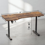 FAMISKY Electric Standing Desk, 63 x 24 Inches Height Adjustable Desk, Ergonomic Home Office Computer Workstation with Vertical Splice Board, Rustic Brown FAMISKY