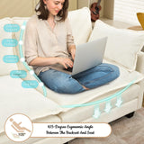 GlasFlength Sectional Couches for Living Room - L Shaped Couch Cloud Couch Comfy Sectional Couches, 77.6" 2 Seat Sofa Comfy Sectional with Ottoman/Pillows for Apartment, Bedroom, Cream White GlasFlength