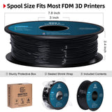 Geeetech TPU Filament 1.75mm, Shore 95A – Flexible 3D Printer Filament with High Elasticity, 1KG (2.2lbs) Spool, Dimensional Accuracy ±0.03mm, Fits Most FDM Printers (Black) Geeetech