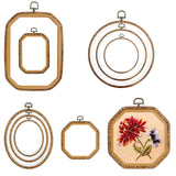 9 Pcs Large Embroidery Hoop Frame Imitated Wood Display Frame Wooden Embroidery Hoops Cross Stitch Hoop Ring for Art Craft DIY Sewing and Hanging Ornaments Circle Oval Octagonal SynHHergyx