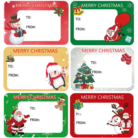 120Pack Christmas Labels Stickers 65 x 45mm Christmas Name Gift Label Xmas Tags Sticker Self-Adhesive Christmas Sticky Labels for Present Cards Ccswybf