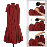 Sundale Outdoor 40LED 15ft Large Patio Umbrellas with Base Included and Umbrella Cover, Outdoor Double-Sided Umbrella with Solar Lights Red Sundale Outdoor