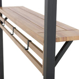 Sunjoy 5 x 8 ft Grill Gazebo with Double Tiered Canopy Roof, Black Steel Frame Grill Gazebo for Outdoor, Patio, Garden, and Backyard Activities, Khaki SummerCove