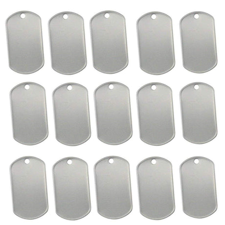 Tinsow 100PCS Blank Bulk Dog Tags for Stamping/Engraving Shiny Stainless Steel Military Rolled Edge Backing Dog Tags for Dogs Engraved Tinsow