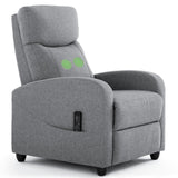 Recliner Chair with Massage and Lumbar Support, Small Fabric Home Theater Seating, Adjustable Modern Reclining Chair for Adults in Living Room Zibbizo